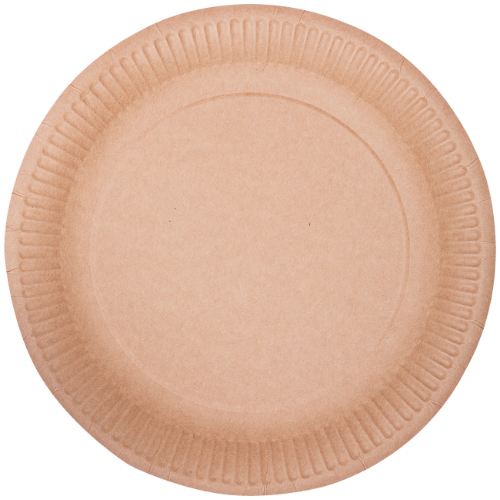 Vienkartinė lėkštė ABCPAK, popierinė, ruda, 15 cm, 100 vnt