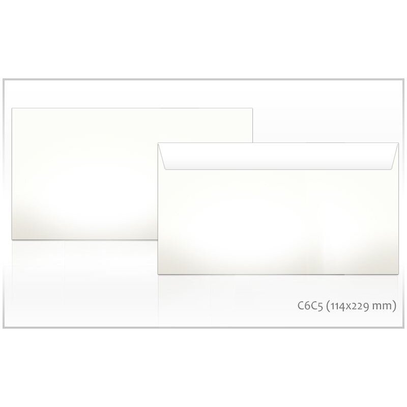 Vokai C65, 114 x 229 mm 50 vnt., balta sp.