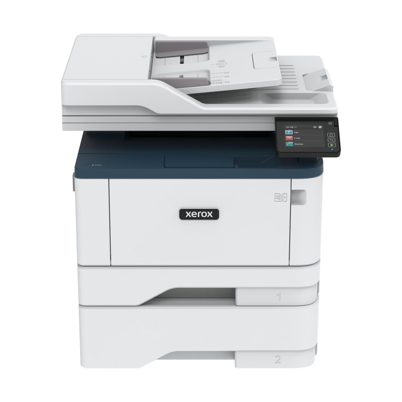 Xerox B305DNI A4 mono MFP 38ppm. Print, Copy, and Scan. Duplex, network, wifi, USB, 250 sheet paper tray 2