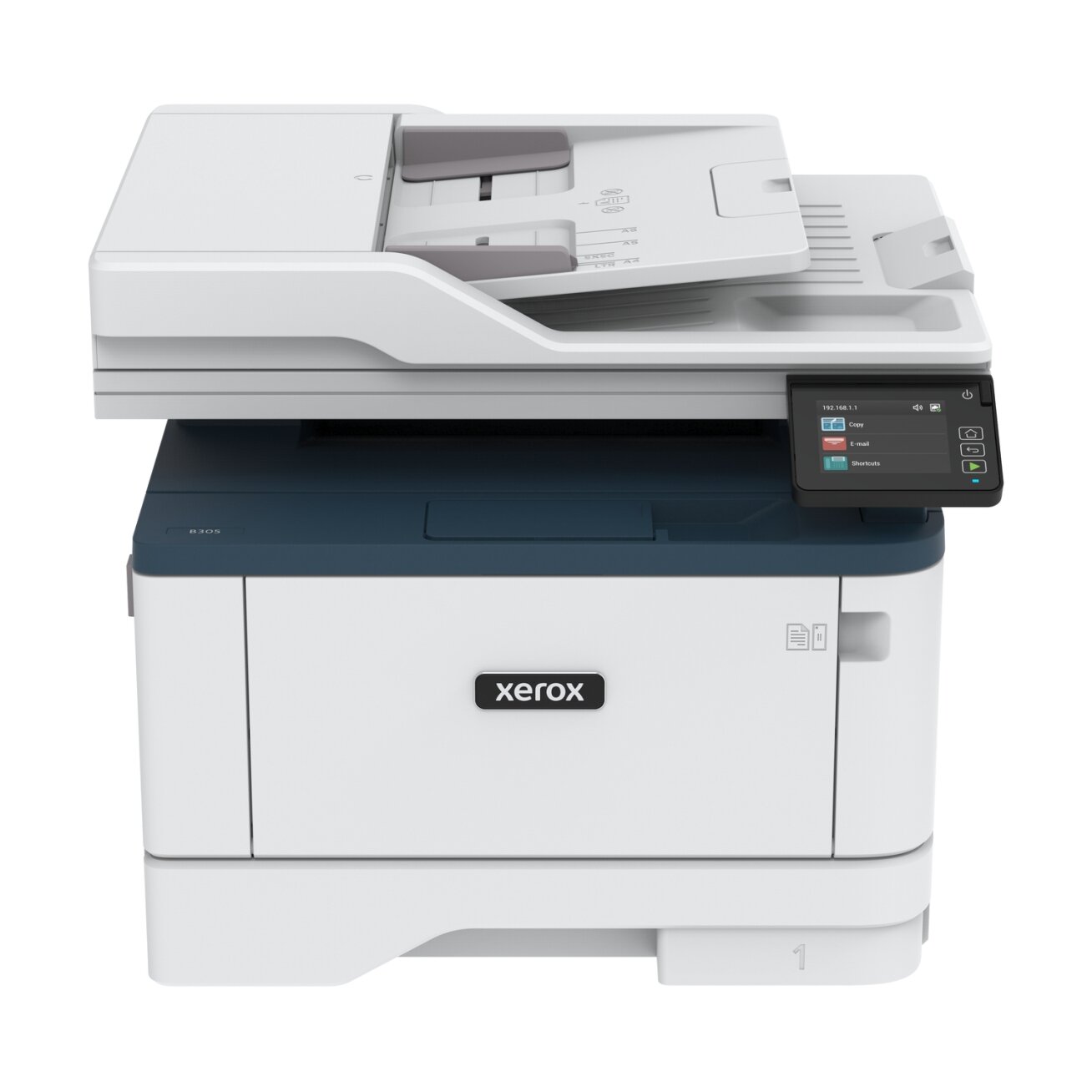 Xerox B305DNI A4 mono MFP 38ppm. Print, Copy, and Scan. Duplex, network, wifi, USB, 250 sheet paper tray