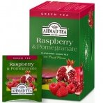 Žalioji arbata AHMAD GREEN Raspberry & Pomegranate, 20 vokelių su siūlu