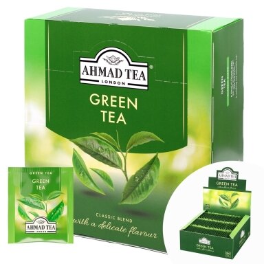 Žalioji arbata Ahmad Alu Green Pure folijos vokeliuose (100 vnt)