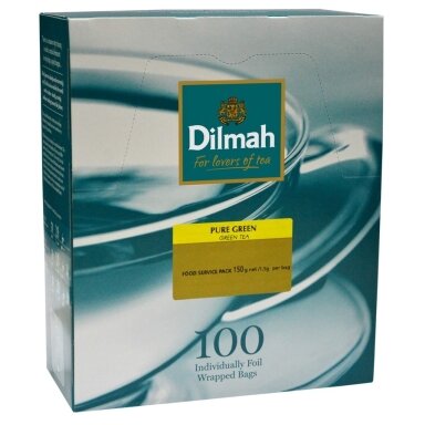 Žalioji arbata DILMAH, vokeliuose su siūlu, 100 vnt.