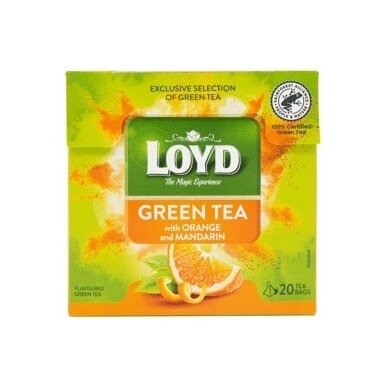 Žalioji arbata LOYD Green Orange&Mandarine, 20 x 1.5g