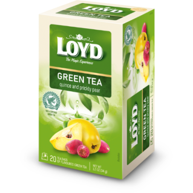 Žalioji arbata LOYD, svarainių ir opuncijų skonio, 20 x 1.7g