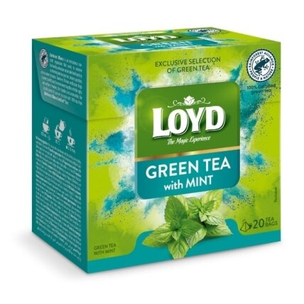 Žalioji arbata LOYD Green Mint, 20 x 1.5g