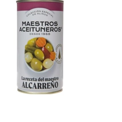 Žalios alyvuogės MAESTROS ACEITUNEROS, su raudonaisiais čili pipi., agurk., mork., svog., 350g/185 g Žalios alyvuogės MAESTROS ACEITUNEROS, su raudonaisiais čili pipi., agurk., mork., svog., 350g/185 g