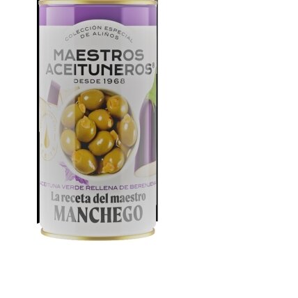 Žaliosios alyvuogės MAESTROS ACEITUNEROS Sevilijos, įdarytos baklažanu, 350/150 g Žaliosios alyvuogės MAESTROS ACEITUNEROS Sevilijos, įdarytos baklažanu, 350/150 g