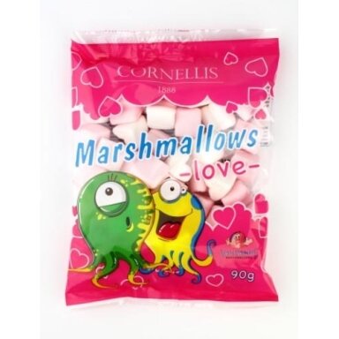 Zefyriniai saldainiai CORNELLIS Marshmallows Love, 90 g
