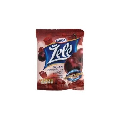 Želė KLINGAI, vyšnių skonio, 80 g Želė KLINGAI, vyšnių skonio, 80 g