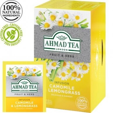 Žolelių arbata AHMAD CAMOMILE & LEMONGRASS 20 vokelių po 1,5g