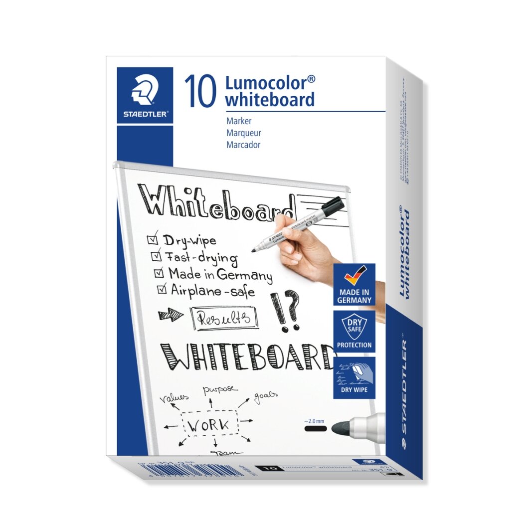 Žymeklis baltai lentai STAEDTLER LUMOCOLOR 351, 2 mm, JUODA 2 Žymeklis baltai lentai STAEDTLER LUMOCOLOR 351, 2 mm, JUODA 2