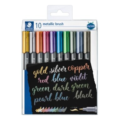 Žymeklių rinkinys STAEDTLER Metallic Brush, 10 vnt. Žymeklių rinkinys STAEDTLER Metallic Brush, 10 vnt.