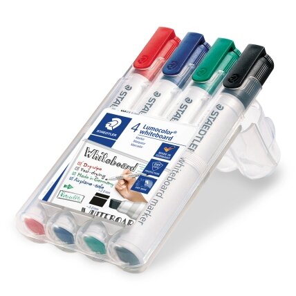 Žymeklis baltai lentai STAEDTLER LUMOCOLOR 351, 2 – 5 mm, 4 spalvų rinkinys 1 Žymeklis baltai lentai STAEDTLER LUMOCOLOR 351, 2 – 5 mm, 4 spalvų rinkinys 1
