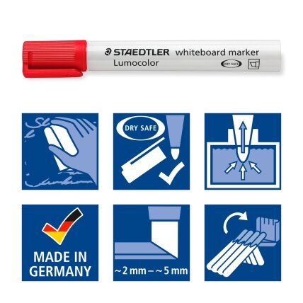 Žymeklis baltai lentai STAEDTLER LUMOCOLOR 351, 2 – 5 mm, 4 spalvų rinkinys 5