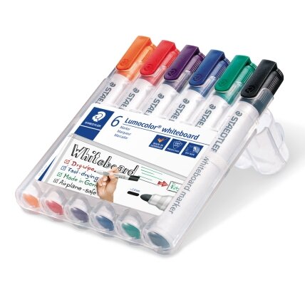 Žymeklis baltai lentai STAEDTLER LUMOCOLOR 351, 2 mm, 6 spalvų rinkinys 1 Žymeklis baltai lentai STAEDTLER LUMOCOLOR 351, 2 mm, 6 spalvų rinkinys 1