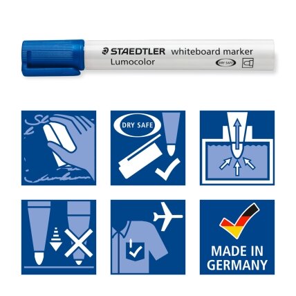 Žymeklis baltai lentai STAEDTLER LUMOCOLOR 351, 2 mm, MĖLYNA 6