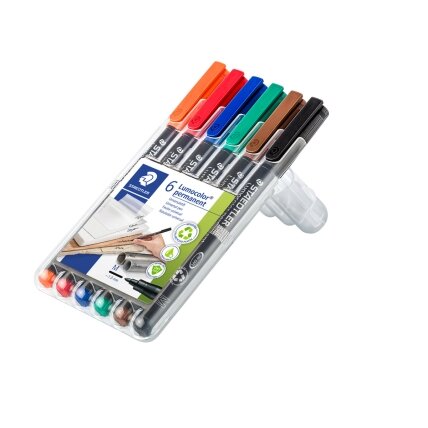 Žymeklis STAEDTLER codec film OHP 317M, 1.0mm, 6 spalvų rinkinys 1