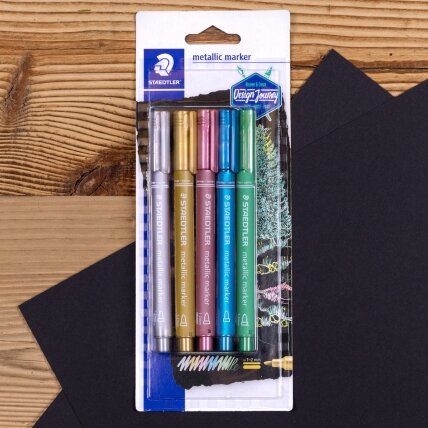 Žymeklis STAEDTLER Metallic, 5 vnt., įvairių sp. 1 Žymeklis STAEDTLER Metallic, 5 vnt., įvairių sp. 1