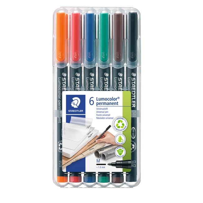 Žymeklis STAEDTLER codec film OHP 317M, 1.0mm, 6 spalvų rinkinys Žymeklis STAEDTLER codec film OHP 317M, 1.0mm, 6 spalvų rinkinys