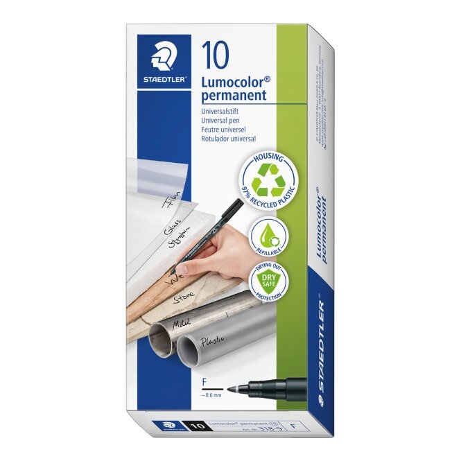 Žymeklis STAEDTLER OHP LUMOCOLOR 317/318, 0,6 mm, JUODA 4 Žymeklis STAEDTLER OHP LUMOCOLOR 317/318, 0,6 mm, JUODA 4